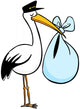 stork delivery Wall Decal