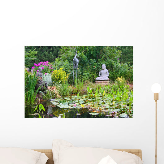 Peaceful Garden Pond Wall Mural
