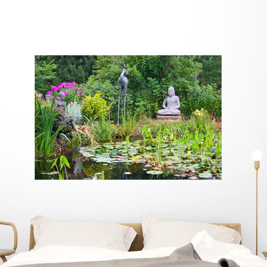 Peaceful Garden Pond Wall Mural