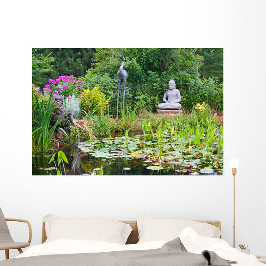 Peaceful Garden Pond Wall Mural