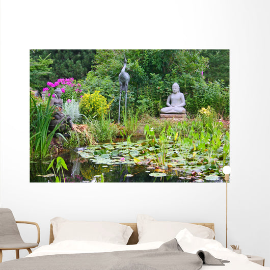 Peaceful Garden Pond Wall Mural
