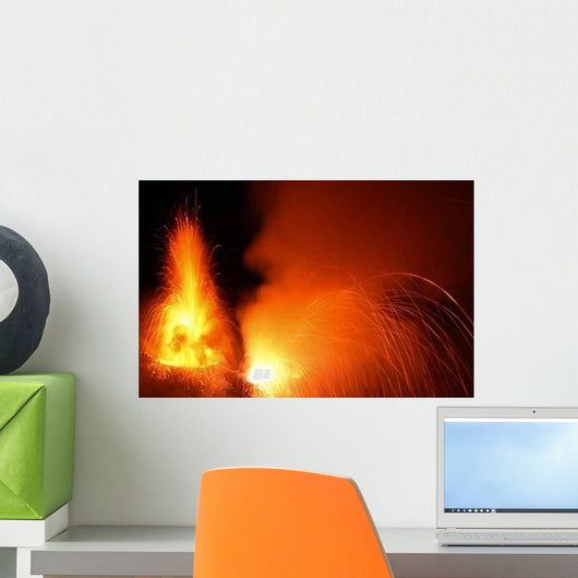 Eruption Volcano Stromboli Wall Decal