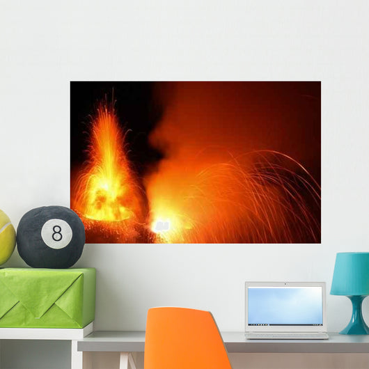 Eruption Volcano Stromboli Wall Decal