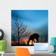 silhouette of deer Wall Mural
