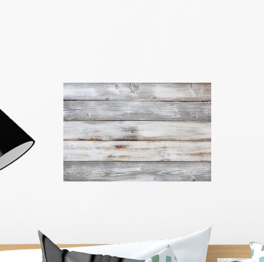 Weathered White Wooden Wall Decal