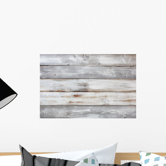 Weathered White Wooden Wall Decal