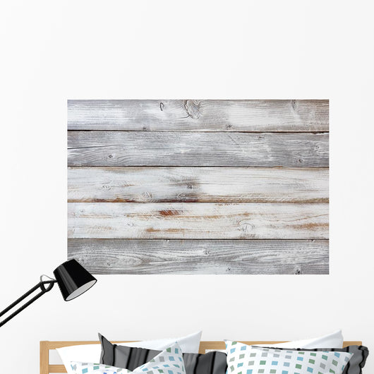 Weathered White Wooden Wall Decal