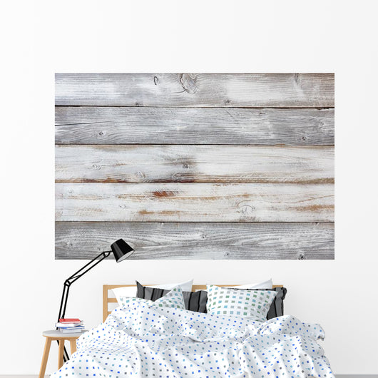 Weathered White Wooden Wall Decal