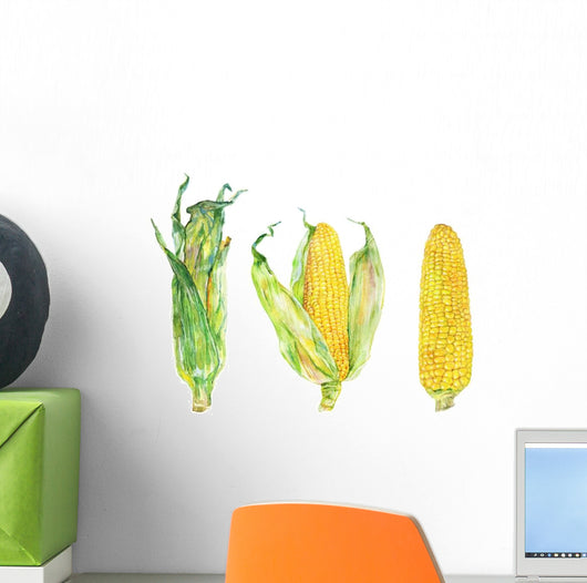 Watercolor Corn Cobs Wall Decal Sticker Set