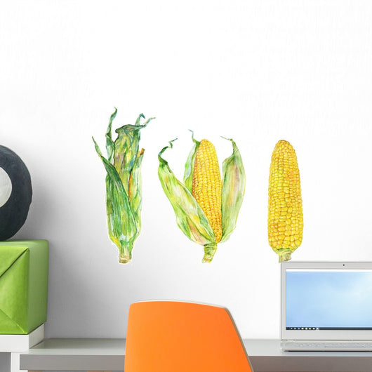 Watercolor Corn Cobs Wall Decal Sticker Set