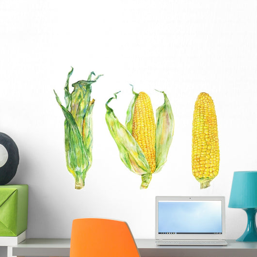 Watercolor Corn Cobs Wall Decal Sticker Set