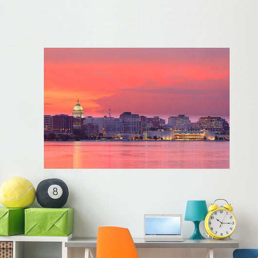 Skyline Madison Wisconsin Sunset Wall Decal