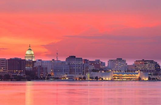 Skyline Madison Wisconsin Sunset Wall Decal