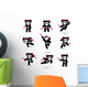Nine Ninja Bears Wall Stickers