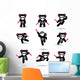 Nine Ninja Bears Wall Stickers