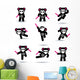 Nine Ninja Bears Wall Stickers