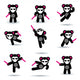 Nine Ninja Bears Wall Stickers