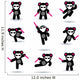 Nine Ninja Bears Wall Stickers