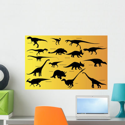Dinosaur with Name shown on a wall