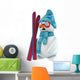 3D Snow Man Ski Wall Decal