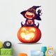 Adorable Little Witch Halloween Wall Decal
