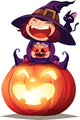 Adorable Little Witch Halloween Wall Decal