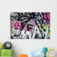 Abstract colorful graffiti background in a wall Wall Mural