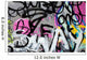 Abstract colorful graffiti background in a wall Wall Mural