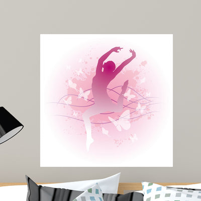 Modern Dance Wall Decal shown on a wall