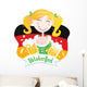 Oktoberfest (Bavarian female). Vector Illustration. Wall Decal