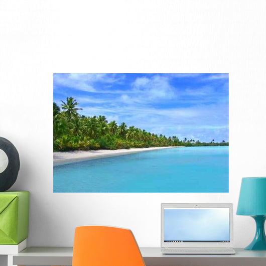 Tropical Beach Wall Decal Design 1