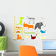 drawing of animals isolated on white background Wall Decal