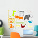drawing of animals isolated on white background Wall Decal