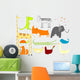 drawing of animals isolated on white background Wall Decal