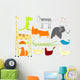 drawing of animals isolated on white background Wall Decal
