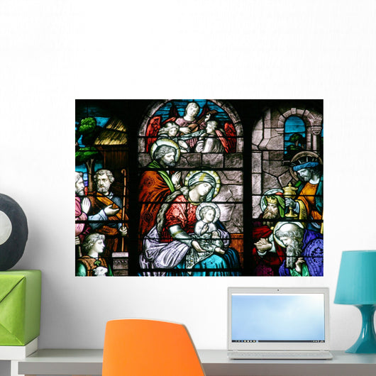 Stained Glass - Nativity Scene Wall Mural