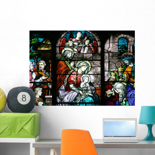 Stained Glass - Nativity Scene Wall Mural