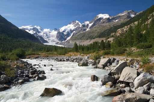 Gletscherfluss im Val Roseg Wall Decal