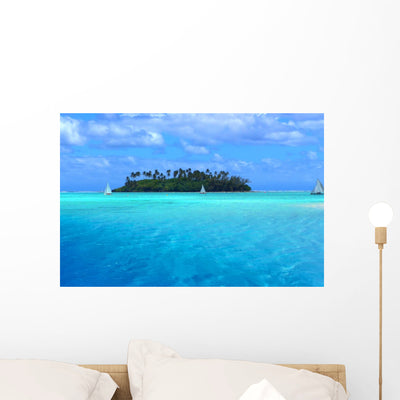 Tropical Fun Wall Decal shown on a wall