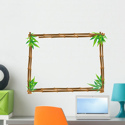 Brown Bamboo Wall Decal shown on a wall