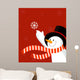 Snowman with Snowflake Red