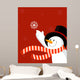 Snowman with Snowflake Red