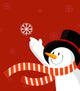 Snowman with Snowflake Red