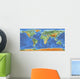 World map with relief Wall Mural