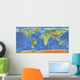World map with relief Wall Mural