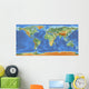 World map with relief Wall Mural