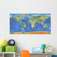 World map with relief Wall Mural