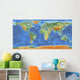 World map with relief Wall Mural