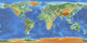 World map with relief Wall Mural