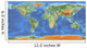 World map with relief Wall Mural